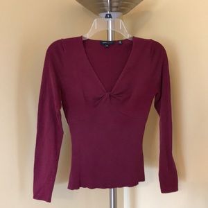 Burgundy Vneck Sweater (M)